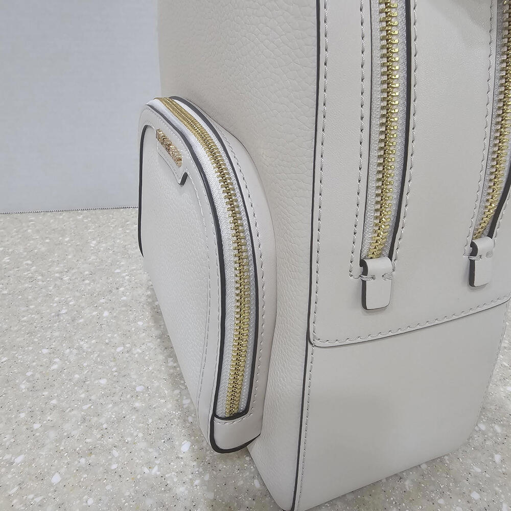 Michael Kors Jaycee Medium Pebbled Leather Backpack Light Cream NWT - Picture 11 of 15